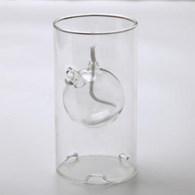Oil Lamp Chimney Clear Glass Oil Burner Windproof Heat-Resistant Lamp Shade Portable Candle Holder For Bar Dining Room No Fuel