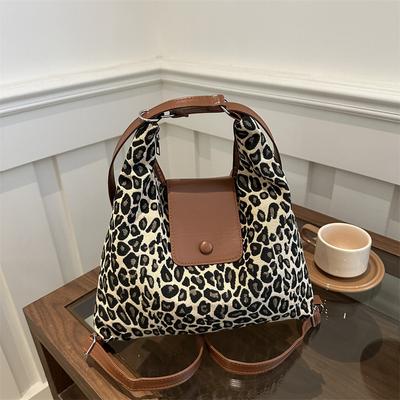 Hochwertige und großvolumige Tragetasche für Damen, 2025 neue trendige Mode, Retro-Leopardenmuster-Schultertasche, multifunktionaler Rucksack