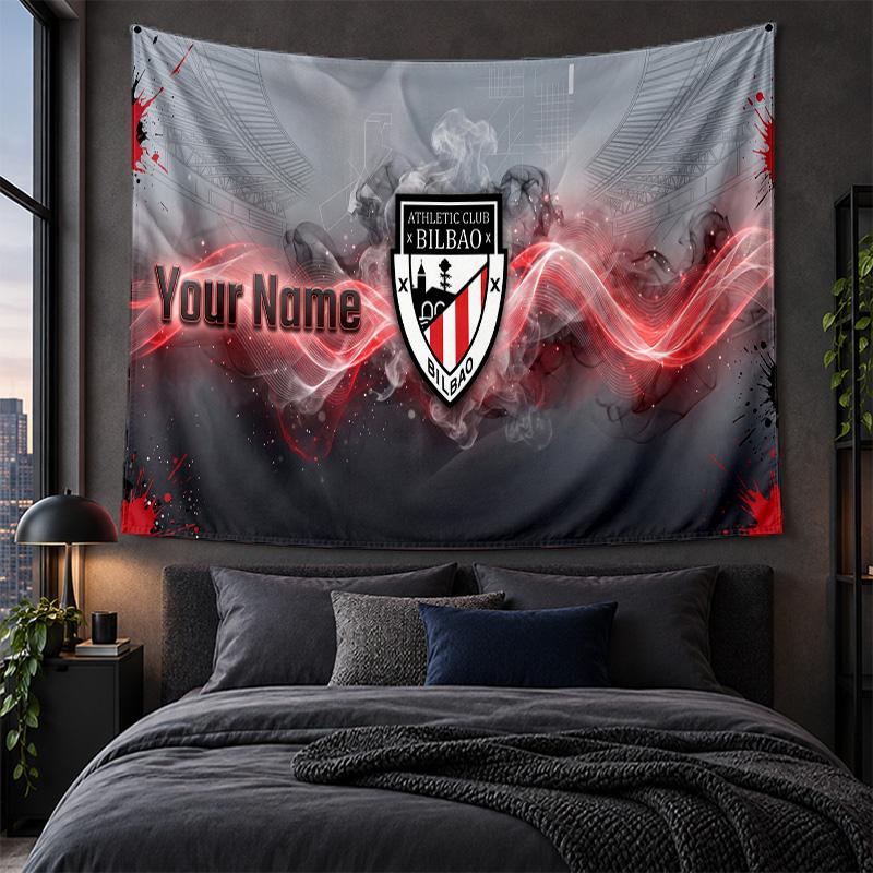 Personalized Tapestry Wall Hanging Athletic Bilbao FC Pattern Art Background Cloth