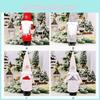 Adorable No-face Doll Wine Bottle Dress For Holiday Celebrations In Vibrant Red And Gray Colors