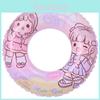 Cute Xiaolu Ins Children's Swimming Ring Thickened Inflatable Pool Float For Beginners Cartoon Scene Purple Girl Robot