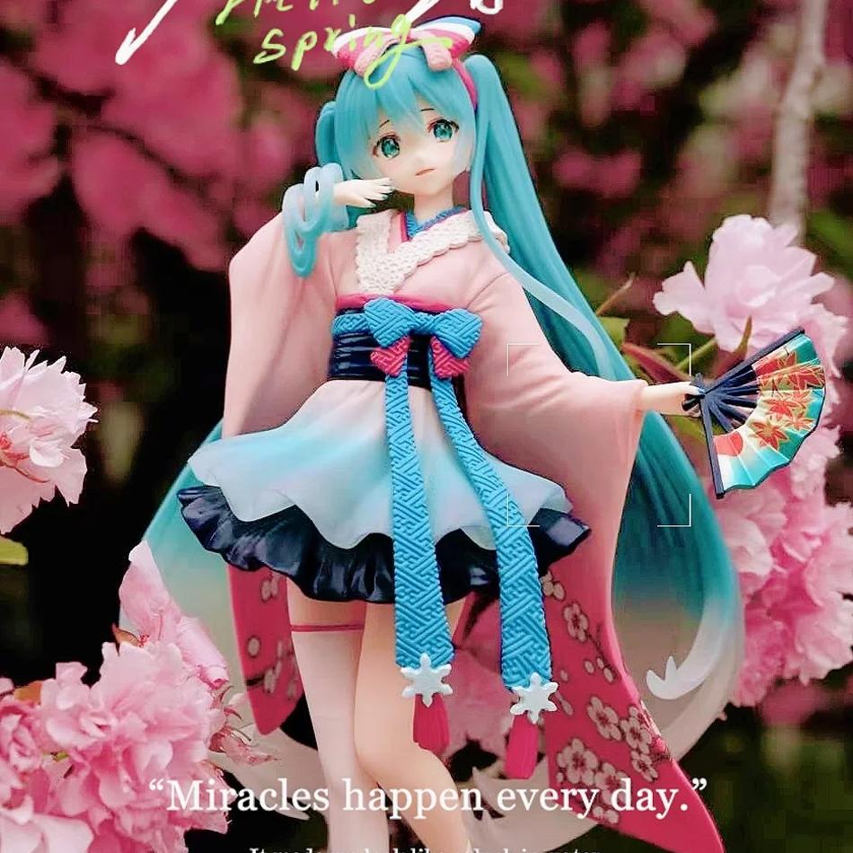 In Stock Original FuRyu TENITOL New Tokyo Series Hatsune Miku Kimono Desktop Cute Anime Action Figure Toy Gifts Model Collection