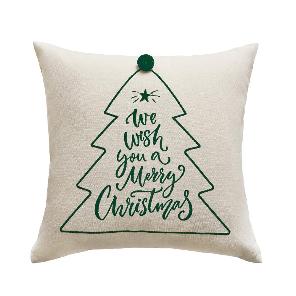 

Christmas Tree Christmas Pillowcase Embroidery Cushion Cover Throw Pillowcover Sofa/Bed зелёный