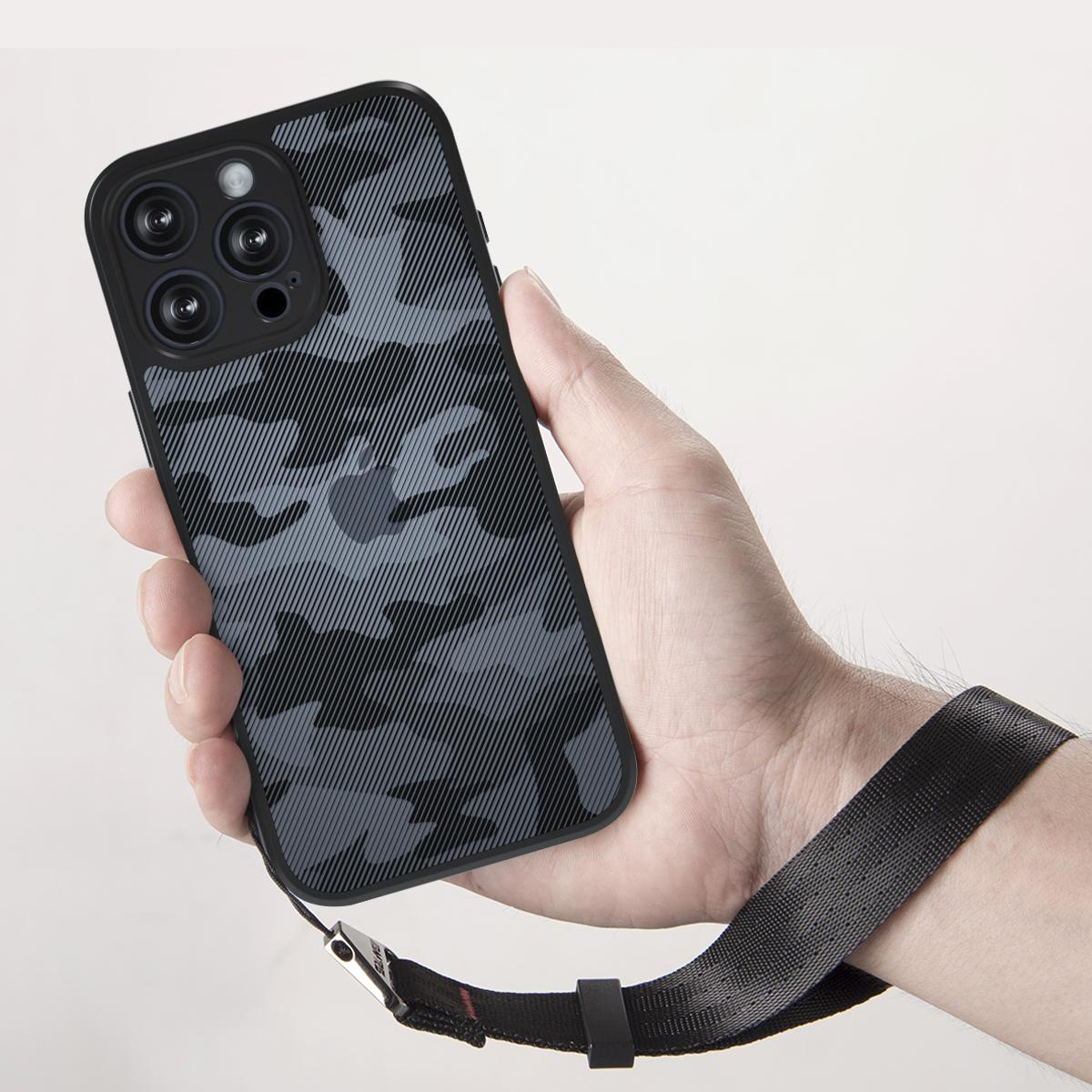 

IBMRS For iPhone 16 Pro Max Case TPU+PC Heavy Duty Shockproof Phone Cover Camera Protection Transparent Black