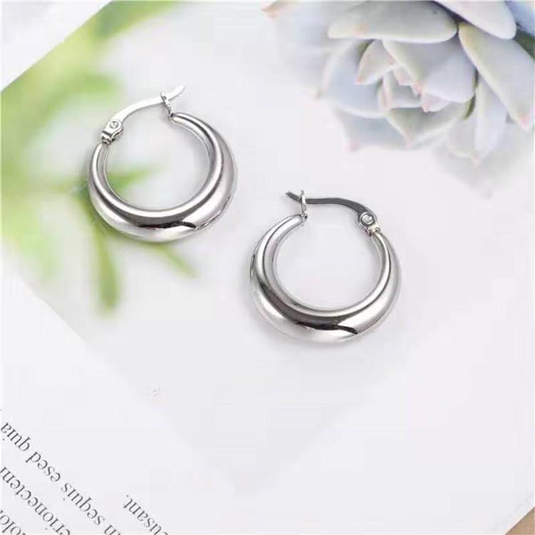 

Изящные круглые каффы из нержавеющей стали: Европейские и американские минималистичные серьги