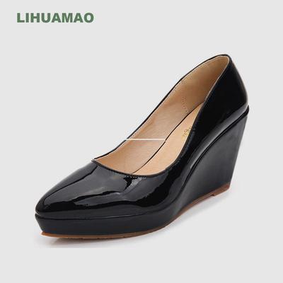 Wedges Heel Shoes for Women Pointed Toe Slip On Platform Ladies High Heel Dress Pumps Work Party Dacning Wedding Shoes