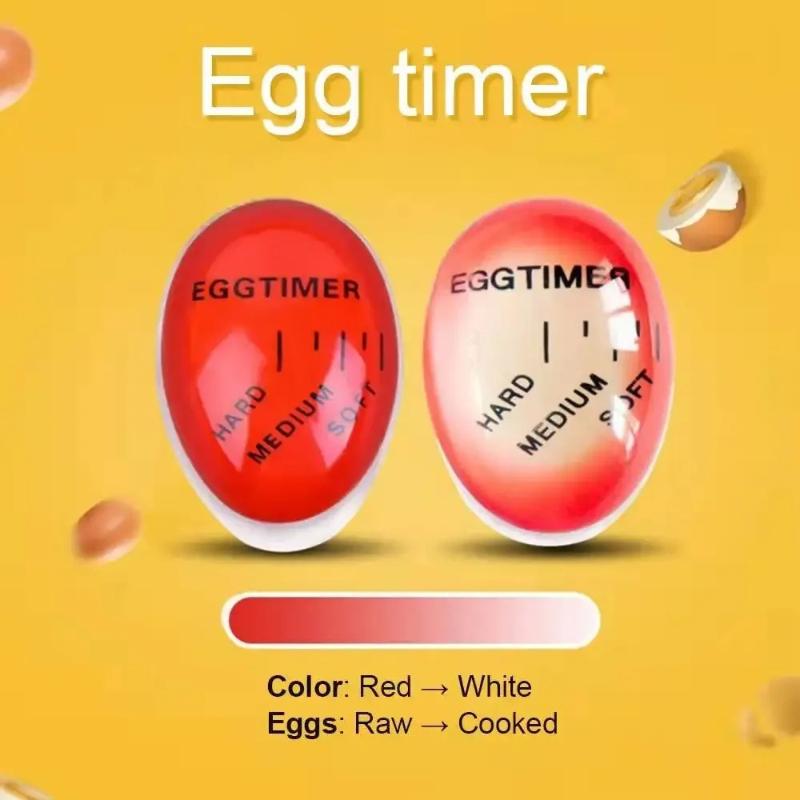Röd Miljövänlig Harts Äggklocka - Färgskiftande Temperaturindikator för Perfekt Kokta Ägg Hemma Kök Matlagningsverktyg