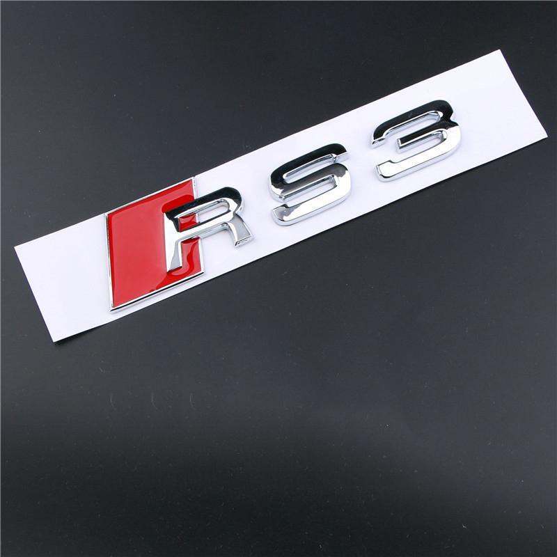 3D Metal Badge Stickers For S2 S line S3 S4 S5 S6 S7 S8 RS3 RS4 RS5 RS6 RS7 RS8 Car Logo Emblem Trunk Decoration Accessories AX2s38