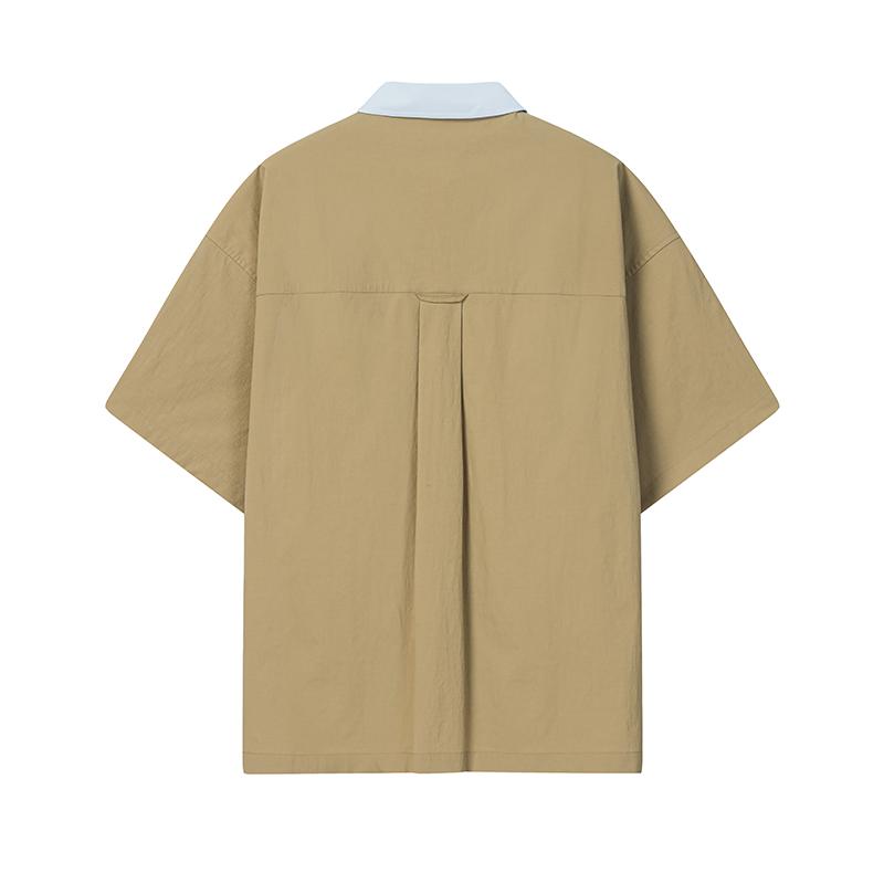 FILA × KOLOR BEACON Fashion Casual Versatile Shirt Women shirts Golden-Brown F11W636401FDK