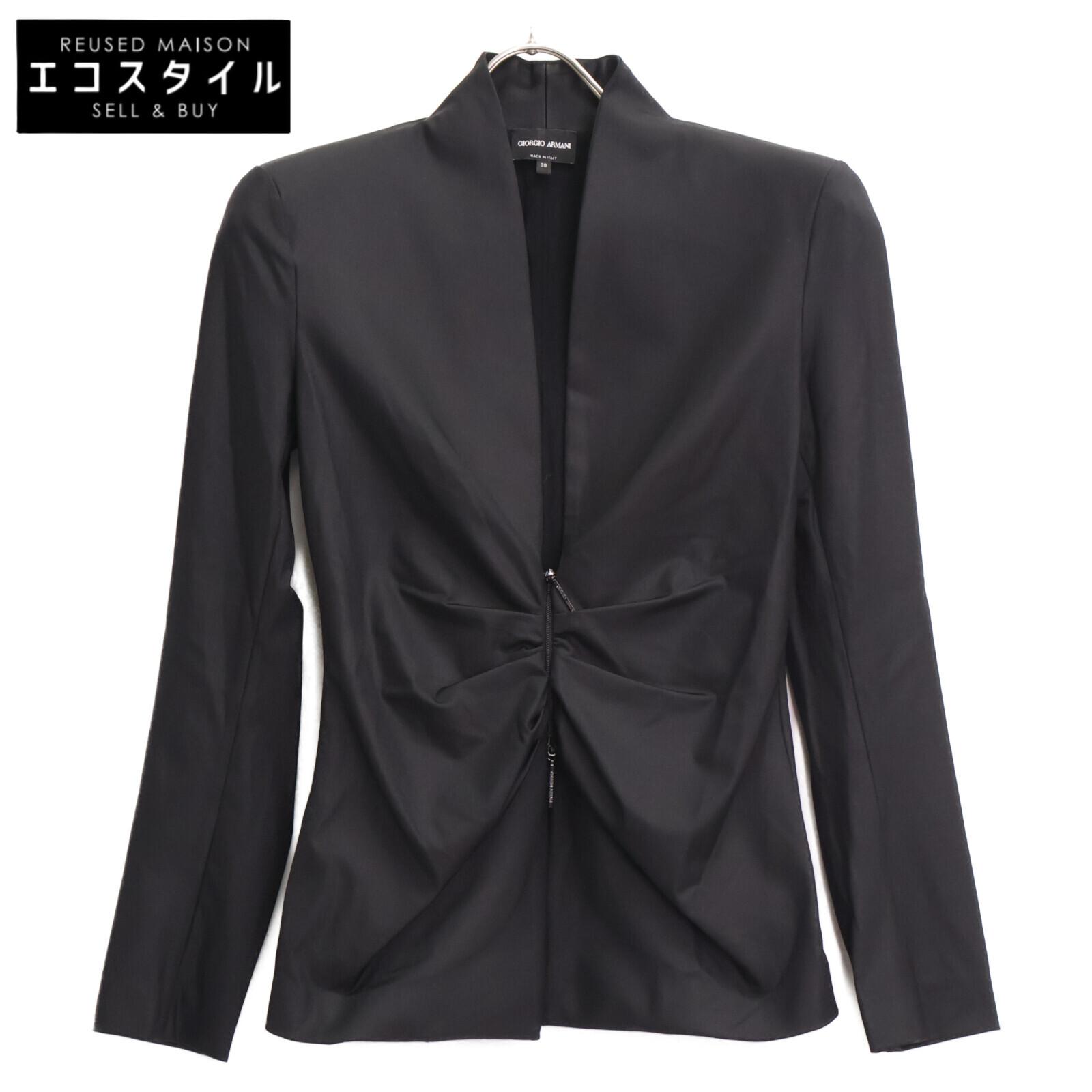 

GIORGIO ARMANI [Domestic genuine] 3RAG54 Collarless with shoulder pads Jacket 38 blackUsed