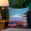 Vintage Japan Tokyo Japanese City Landscape Canvas Cushion Cover Pillow Cover Decor Pillowcase Printed Cushion Case For Couch