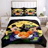 3pcs Minnie Mickey & Halloween Pumpkin Bedding Set, Including 1 Quilt Cover and 2 Pillow Shams, Without Filling, Soft and Comfortable Home Bedroom B06