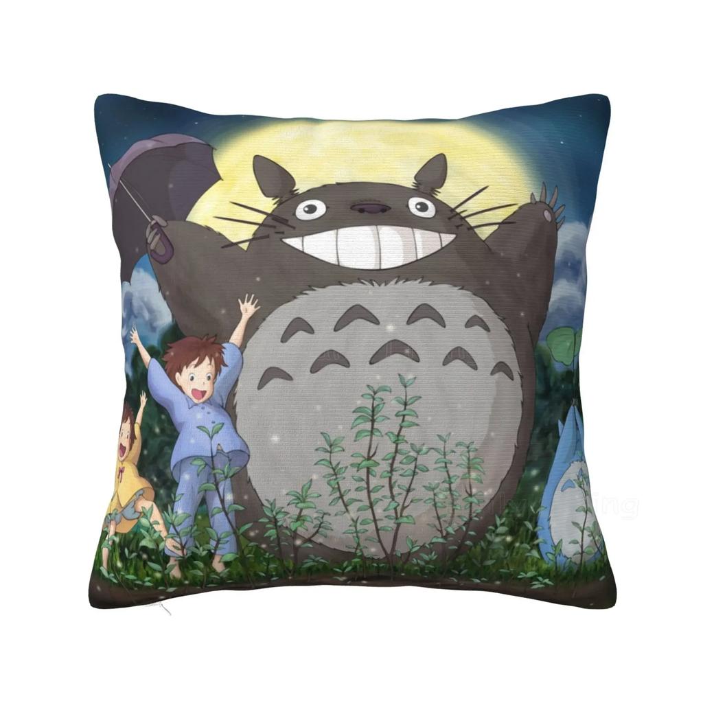 Personalized Cute Cartoon Anime Throw Pillow Case Cushion Cover Square Cotton Pillowcase for Home Bed Sofa Car Office 18x18 Inch