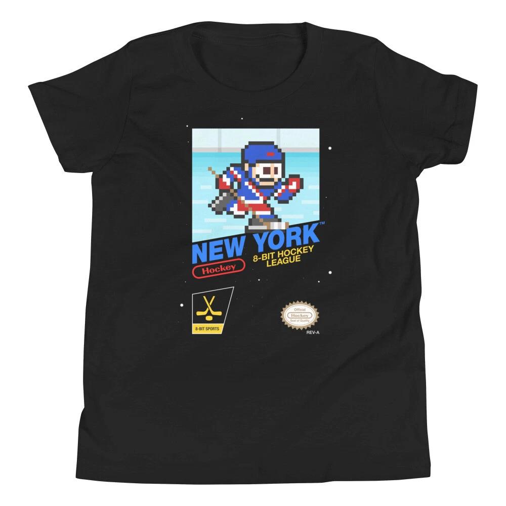 New York Rangers Hockey Team Jersey 8-bit Nintendo Youth Kid Child T-Shirt S
