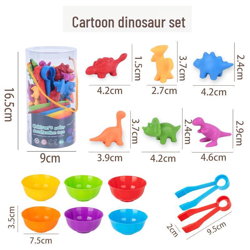 

Rainbow Dinosaur Counting & Transport Game: Montessori Math Toy for Early Education