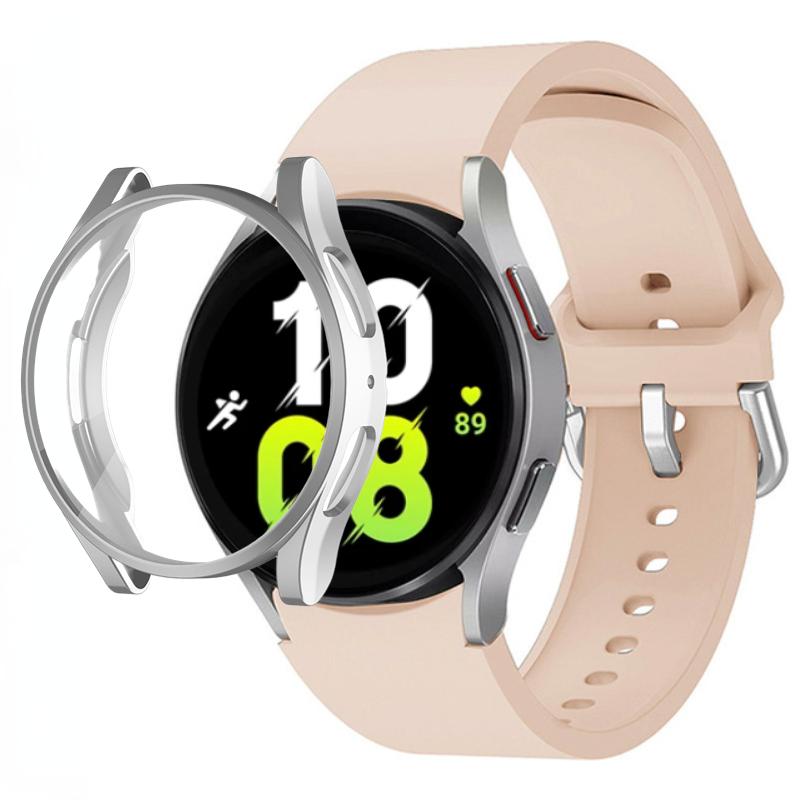 Silicone Strap+TPU Case for Samsung Galaxy Watch 5 44mm 40mm/4 44mm 40mm Sport Wristband for Samsung Watch 5/4 Protective Shell