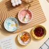 3.5 Inch Japanese Style Ceramic Dessert Sauce Dish Tableware Creative Cute Cartoon Pet Pattern Circular Shape Fruit Sushi Plates