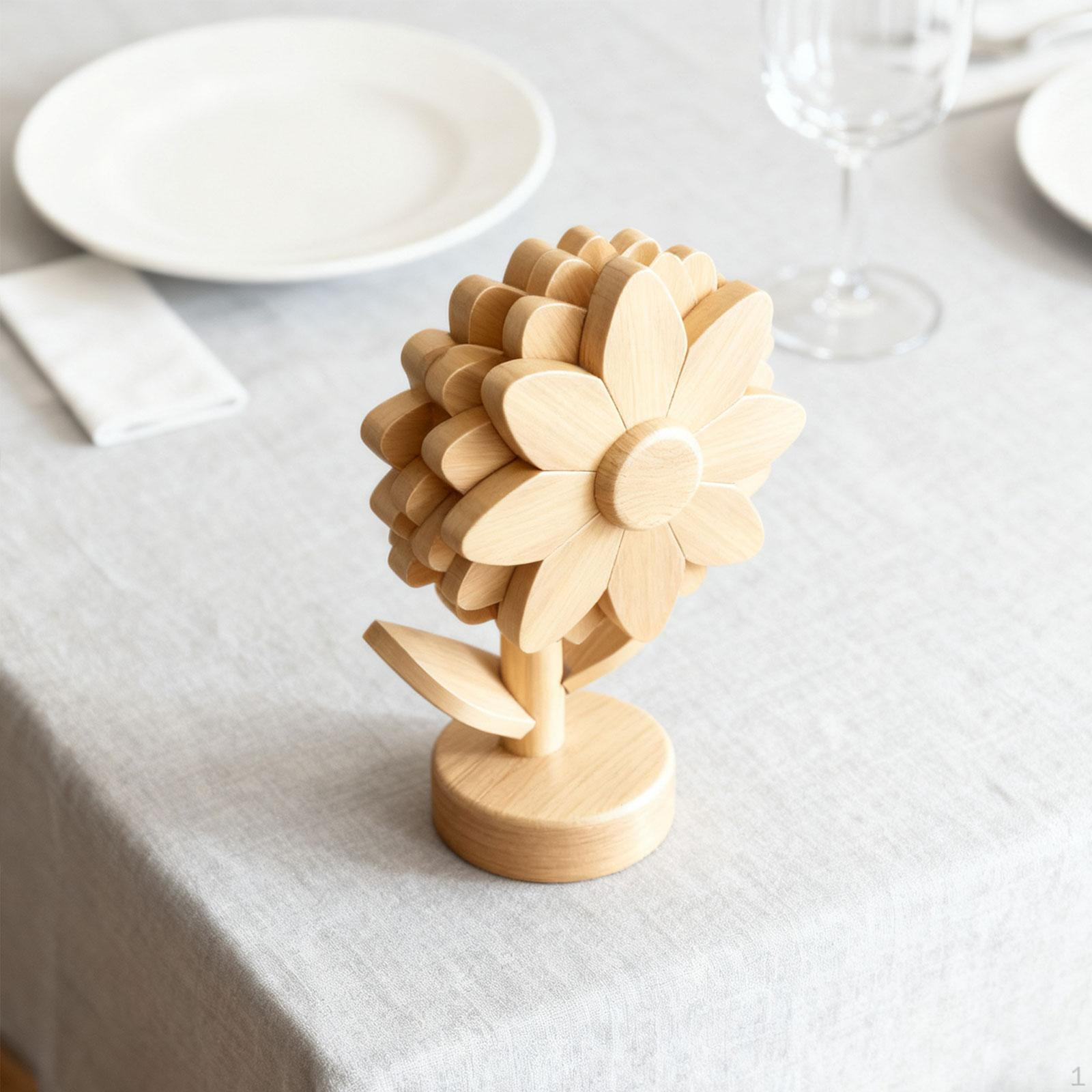 

5 Pieces Table Protection Coaster Wood Mat Art Creative Home Decor Wooden Drink for E