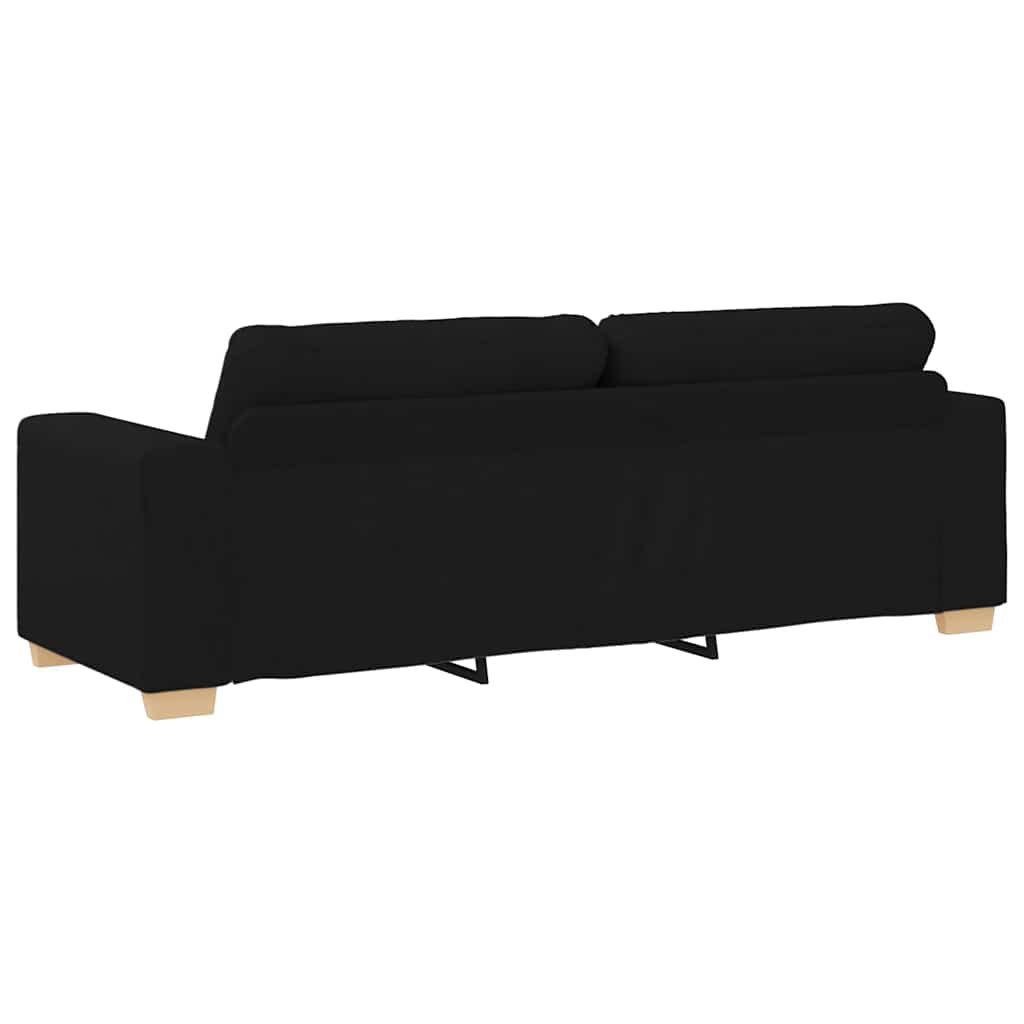 3 Seater Sofa Black 220x78x80 cm Fabric