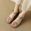 2024 New Women Sandals Casual Office Ladies Genuine Leather Thick Heels Platforms Shoes Woman Summer Fashion New Arrival Pumps