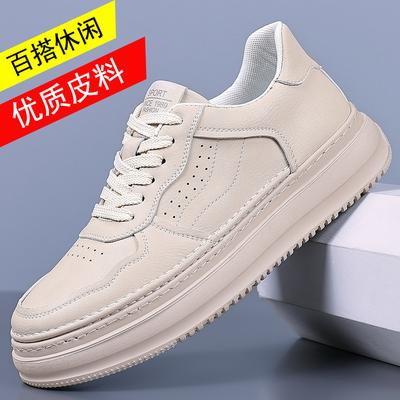 2025 New Spring High-end Versatile Sports and Leisure Board Shoes Youth Leather Shoes Soft Sole Lace-up Trendy Shoes Men 2211