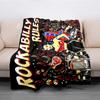 Retro Rock HipHop Music Trend Flannel Throw Blanket for Sofa and Bed Super Soft Mattress Cover