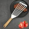 Stainless Steel Fish Frying Spatula Wooden Handle BBQ Cooking Spatula  Kitchen Cooking Utensils