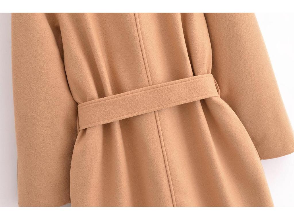 2024 Autumn Women's European & American Style Belted Long Coat