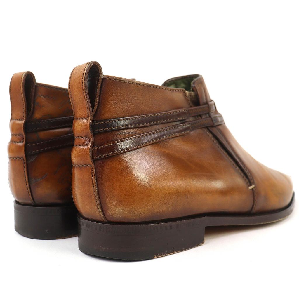 Great Berluti Ankle boots Olga Period Scars Calligraphy Demesure Brown leather Used