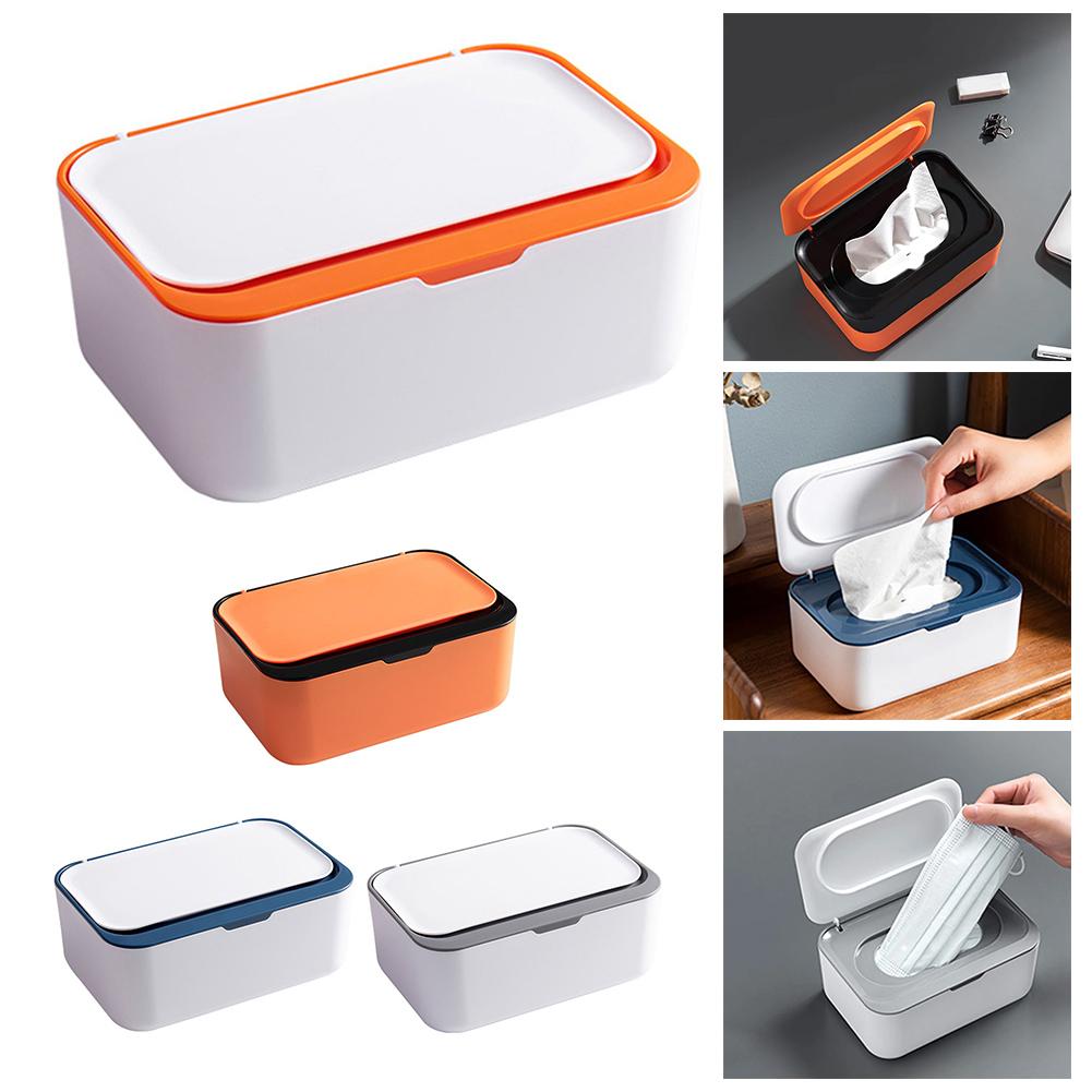1pc Wet Wipes Storage Box With Lid Home Desktop Tissue Dispenser Napkin Case Desktop Coffee Table Drawer Paper Box