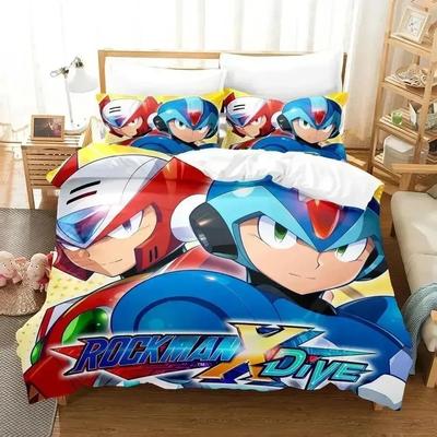 Mega Man X DiVE Bedding Set Single Twin Full Queen King Size Bed Set Adult Boys Bedroom Duvet Cover Sets 3D Anime Bed Sheet Set