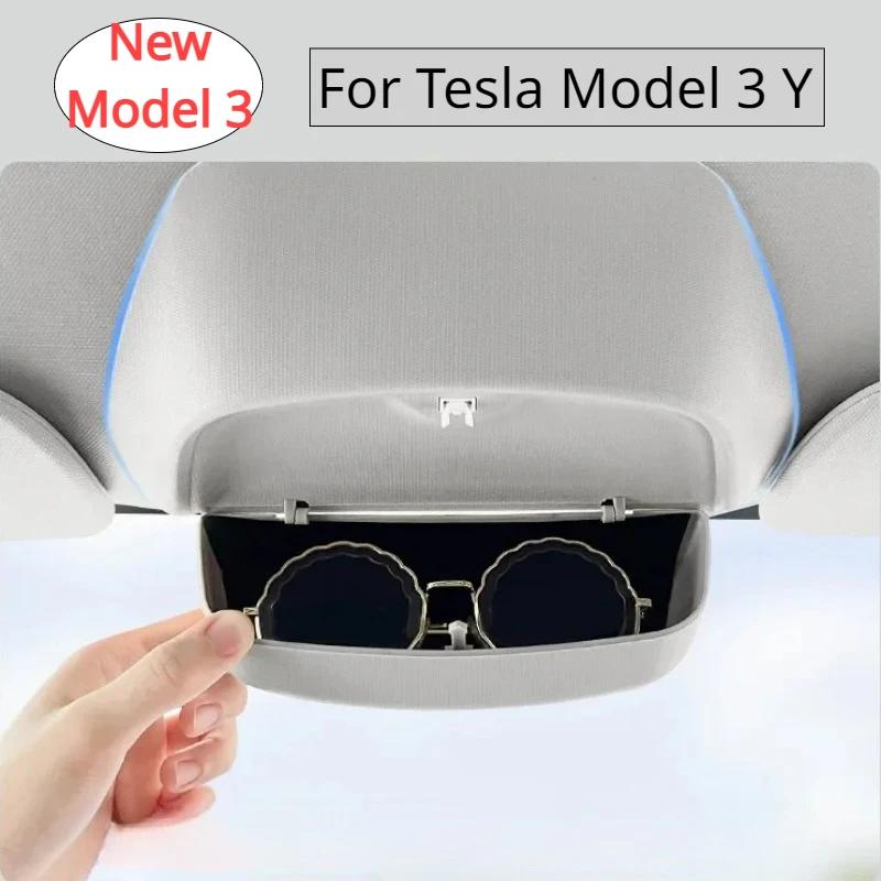 Funda para Gafas de Coche Para Tesla Model Y Model 3 Clip de Almacenamiento de Gafas de Sol Techo de Coche Para TESLA Model3 Interior ModelY 2024 Accesorios