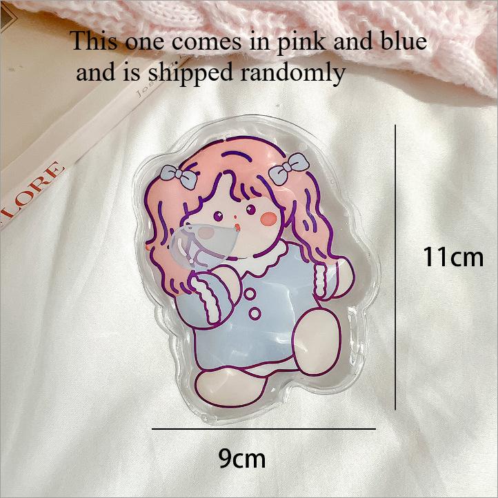 Calentador de manos reutilizable, autocalentable, transparente, con estampado de dibujos animados, para mantener el calor, seguro, calentamiento rápido, paquete de calentadores de manos con forma de conejo