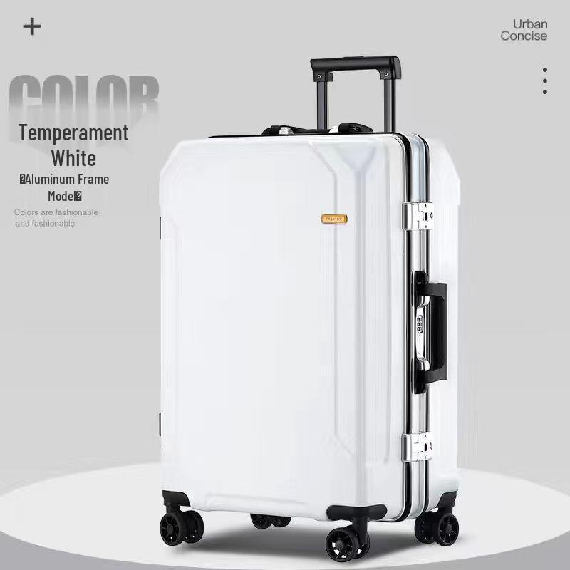 2025 Durable Large-Capacity Leather Travel Suitcase with Silent Wheels, Password Lock, USB Charging, UniSex