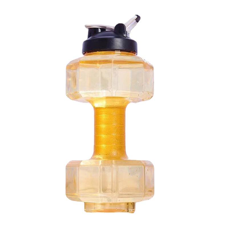Dumbbell-Shaped Large Capacity Water Bottle for Fitness - Portable Sports Kettle for Men and Women, PET Material