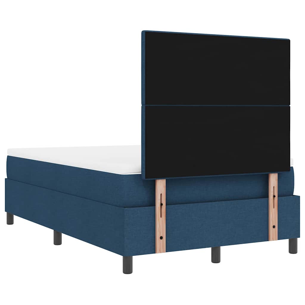 Box Spring Bed with Mattress and Headboard Blue 120 x 190 cm Fabric