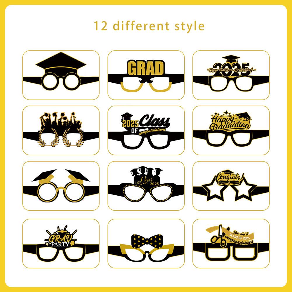 Graduation Season Theme Paper Glasses Event Decorations Photo Props Festive For