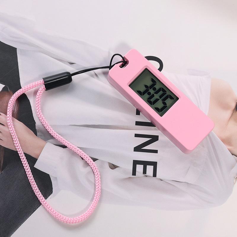 Svítící LED Klíčenka Kapesní hodinky Mini Tiché Elektronické hodiny LCD Digitální displej Přenosné Studentské Zkouška Studium Stolní hodinky