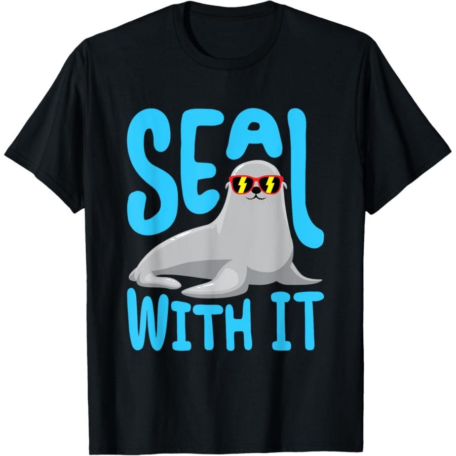 

Печать С этим Милый Тюлень в Солнечных Очках Мужчины Женщины Дети Футболка XXXXXL разноцветный