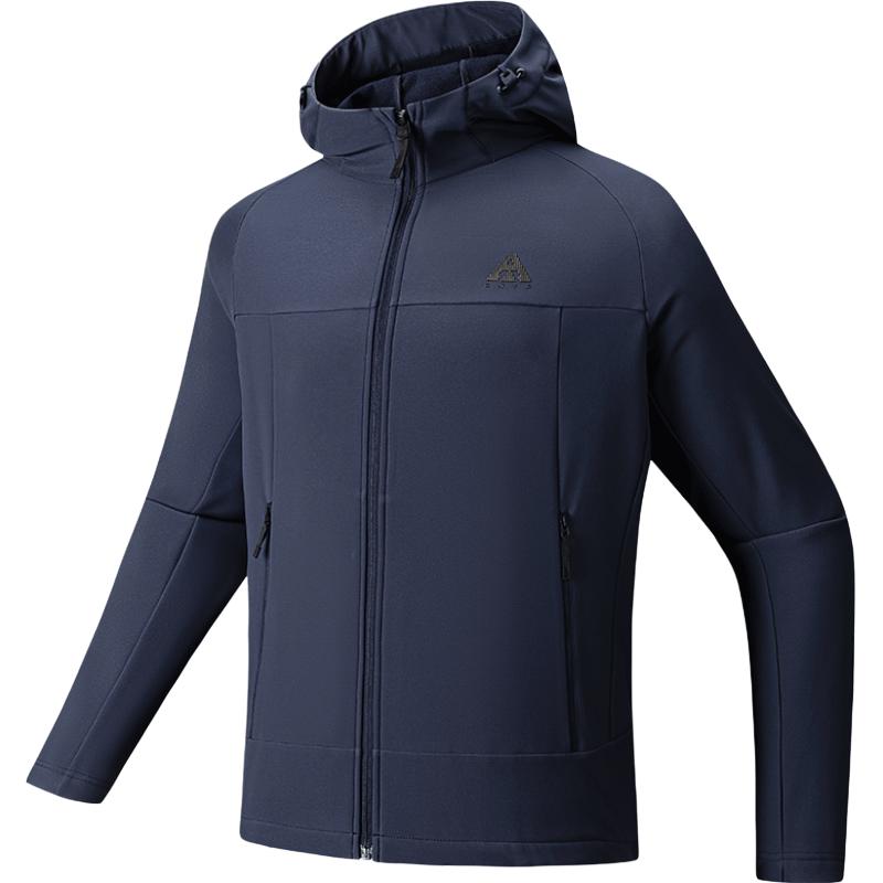Anta Earth Shell 3.0 Solid Color Zipper Hooded Versatile Fleece Warm Jacket Men Jacket 952536609-6