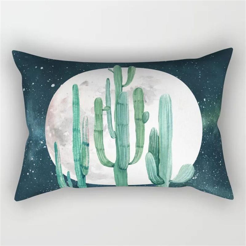 30x50cm Green Tropical Leaves Plant Pillowcase Cactus Flower Polyester Cushion Cover Ins Natural Landscape Pillowslip Home Decor