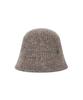 Bajal Va Curved Oval Metal Washed Knit Bucket Hat Brown