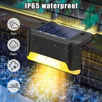 Solar Deck Lights  Solar Step Lights Outdoor Waterproof Led Solar Fence Lamp for Patio Stairs Garden Pathway Step Yard Walkway and Fences