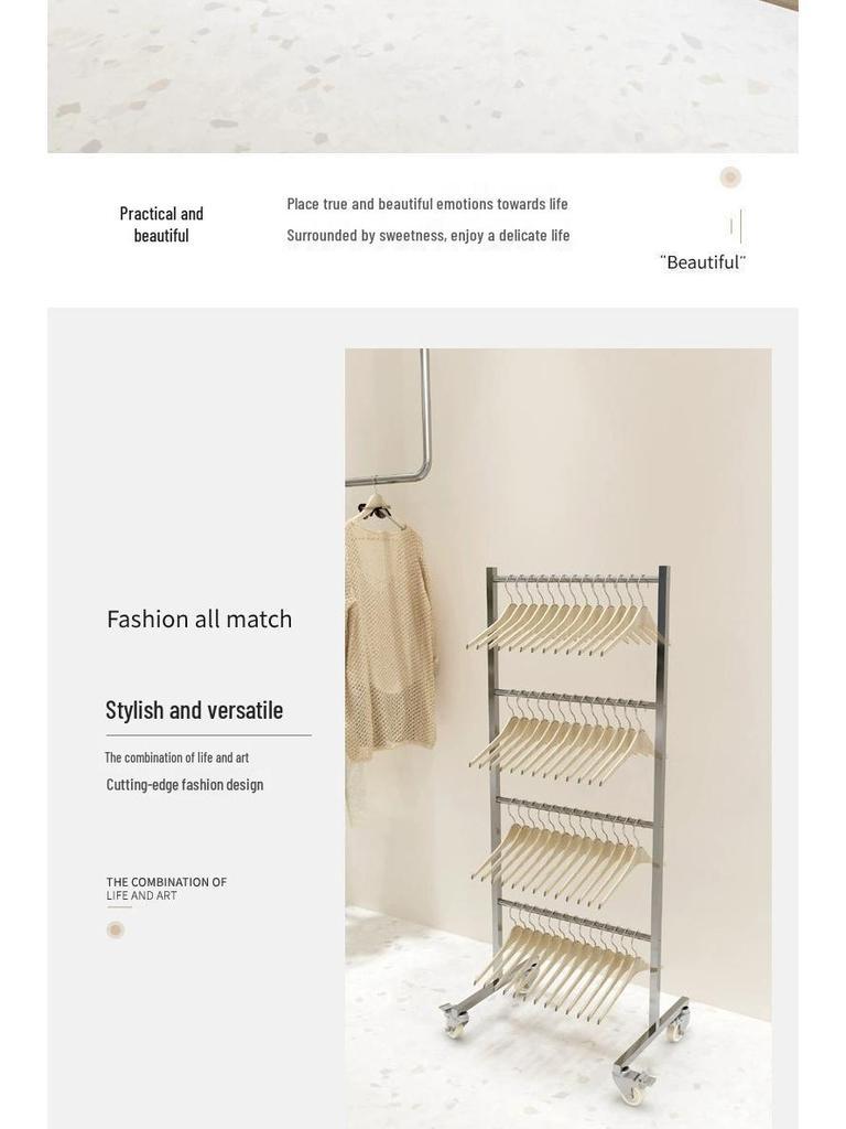 Stainless Steel Multi-Layer Clothes Rack: Floor-Standing, Large Capacity, Brushed Silver for Men and Women’s Pants.