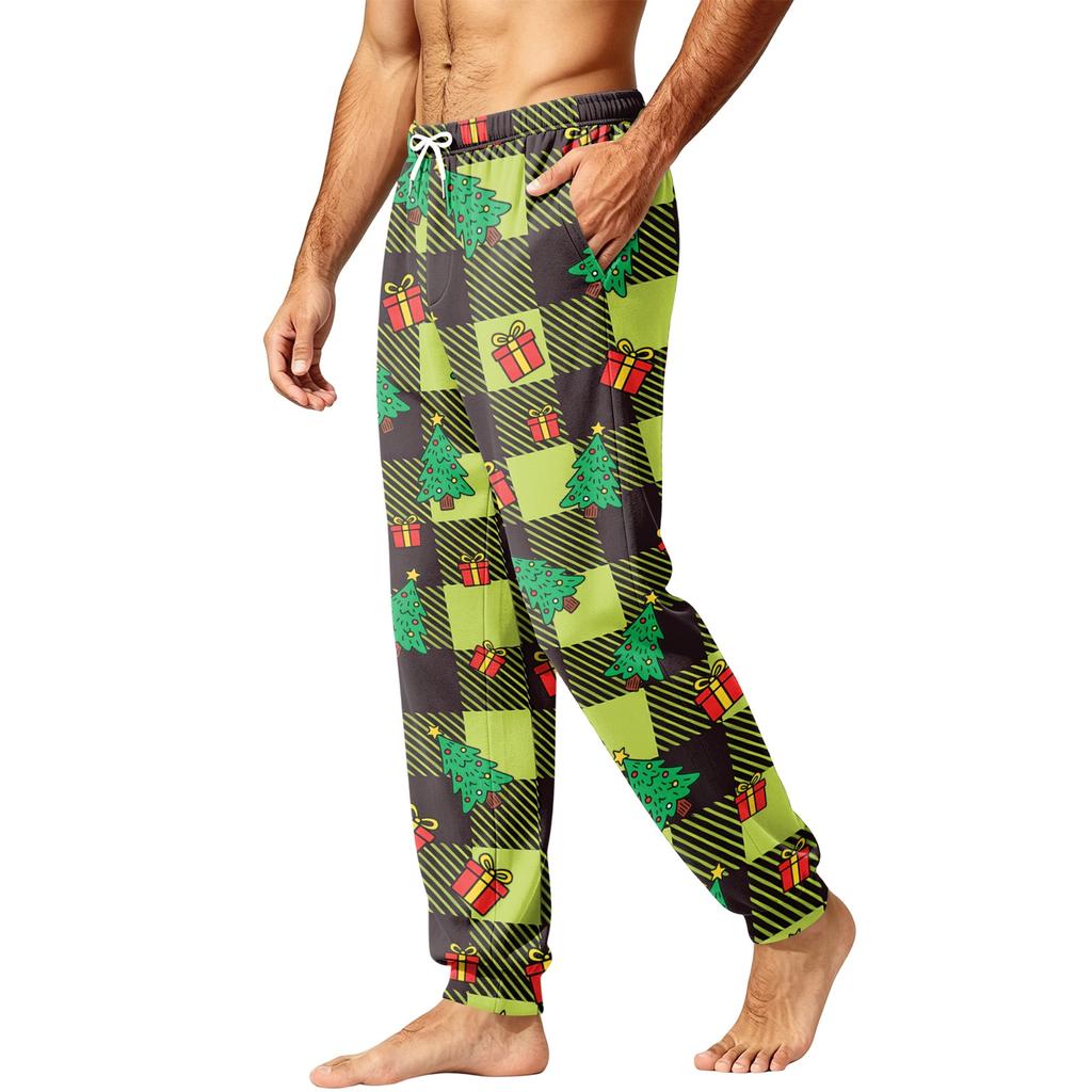 Heren Kerstprint Thermische Pyjamabroek voor Herfst Winter