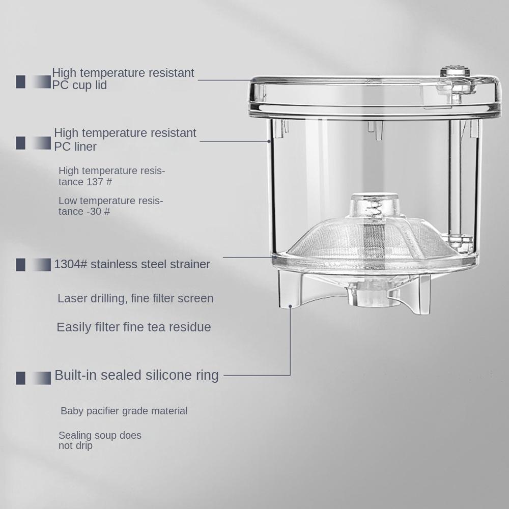 Separation Transparent Tea Maker Heat-resistant Clear Tea Pitcher  Loose Tea