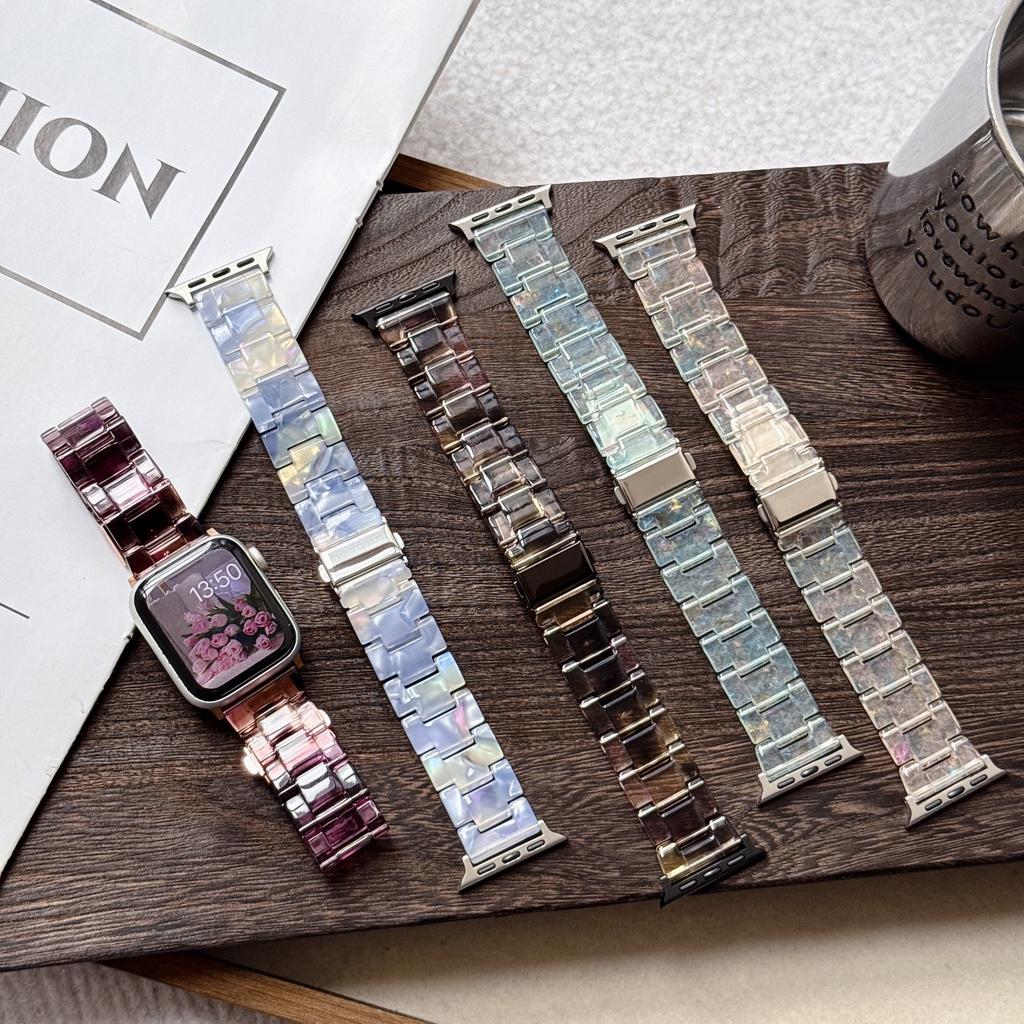 Colorful Lightweight Resin Strap for Apple Watch Ultra 49 46 45 44 42-38mm Elegant Women's Watch Band for Iwatch S11/10/9/8/SE-1
