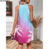 MODIQUE 2025 Summer New Women's Sexy Gradient Print Off The Shoulder Short Dress Ladies Casual H-Line Hot O-Neck Dress