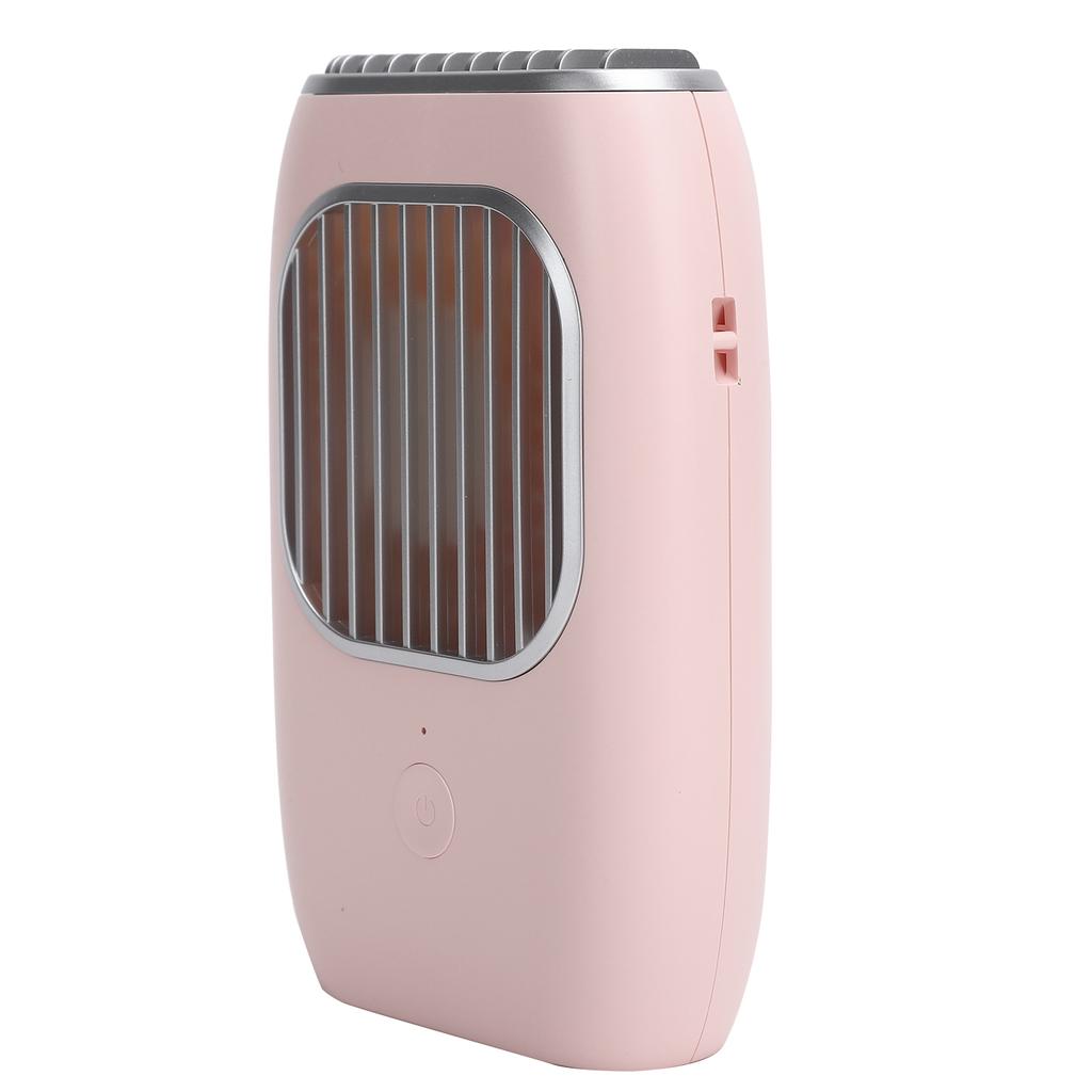 Mini Neck Fan USB Rechargeable Silent Portable HandsFree Wearable Lazy Hanging Cooler(Pink )