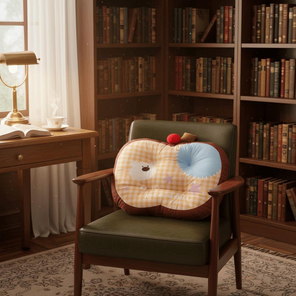 Checkered Pattern Seat Cushion Dopamine Puppy Seat Backrest Back Pad Futon Cushion  Office